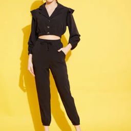 KASSUALLY Black & Grey Midi Co-Ord Set-image-15