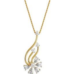EMORI 14k (585) Yellow Gold Floral Fantasy Diamond Pendant-picture-18