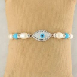 Sri Jagdamba Pearls Captivating Evil Eye Silver Rakhi-image-65
