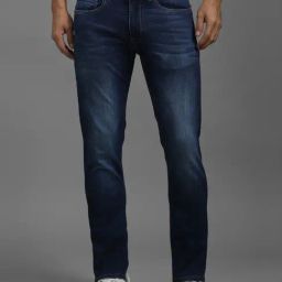 Louis Philippe Navy Cotton Slim Fit Jeans-picture-44