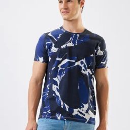 Spykar Men Blue Slim Fit Printed Half Sleeve Casual T-Shirt-image-36