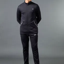 Technosport Men Solid Mid-Rise Tracksuit-image-4