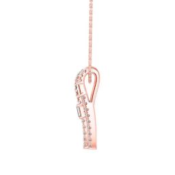 EMORI 14k (585) Rose Gold Vertical Bar Diamond Pendant-image-15