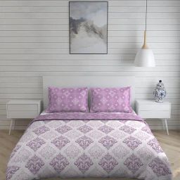Layers Milano Printed Purple 146 TC Cotton Double Bedding Set-image-50