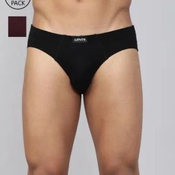 Levi's Black & Wine Cotton Briefs - Pack of 2-image-47