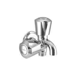 Jabra 2 in 1 Bib Cock Sleek Series Brass Chrome Finish Wall Mount Silver-image-70