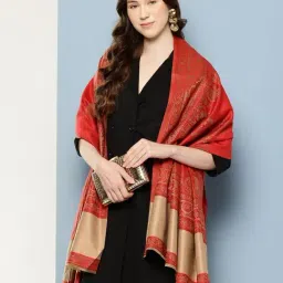 Aarika Blue Wool Woven Design Shawl-picture-21