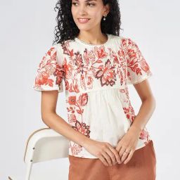 Honey by Pantaloons White Print Top-image-23