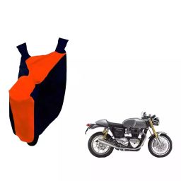 Auto Pearl Waterproof Two Wheeler Cover For Triumph Thruxton 1200 R (Orange & Blue)-picture-14