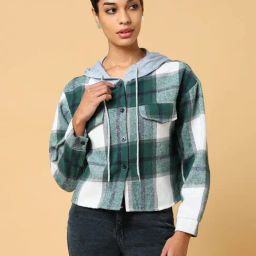 SHOWOFF Green & White Cotton Checks Sweatshirt-picture-19