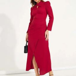 Styli Red Maxi Dress-image-10