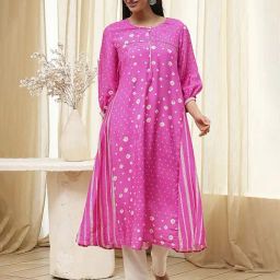 Biba Pink Modal Printed Kurta-picture-25