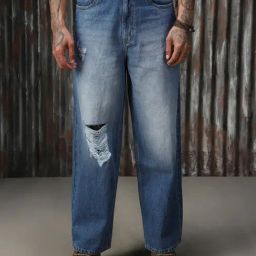 High Star Blue Cotton Loose Fit Jeans-picture-20
