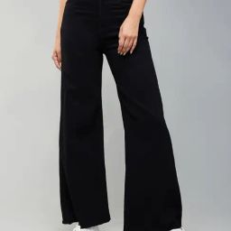DOLCE CRUDO Black High Rise Stretchable Jeans-image-85