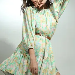 Vero Moda Green Floral Print Shift Dress-image-35