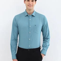 Allen Solly Blue Cotton Slim fit Geometric Shirts-image-77