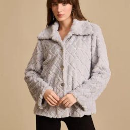 Kazo Grey Embellished Fur Jacket-picture-19