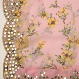 Kaizen TEXO FAB Printed Organza Dupatta with Mirror Work image 5