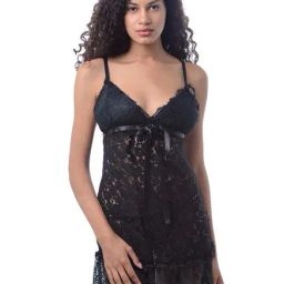 Da Intimo Black Lace Pattern Babydoll-picture-39