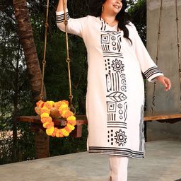 Instafab Plus Women Floral Printed Regular Kurta with Trousers-picture-18