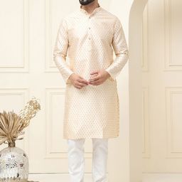 SOJANYA Men Ethnic Motifs Printed Regular Kurta with Churidar-picture-15