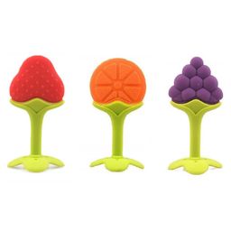 Enorme Silicone Strawberry Orange & Grapes Shape Teether Pack of 3 - Multicolour-27