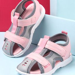 Cute Walk by Babyhug Sandals with Velcro Closure- Pink-image-65