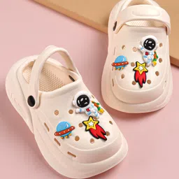 Cute Walk by Babyhug Slip on Clogs with Space Applique -White-picture-24