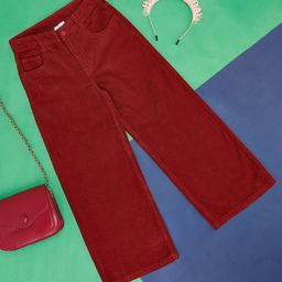 Pantaloons Junior Solid Button Down Trousers - Rust Brown-image-23