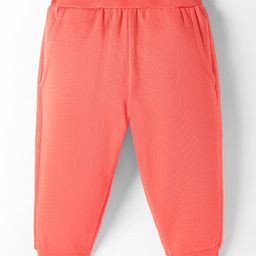 Zero Knit Full Length Solid Colour Fleece Pant - Orange-image-43