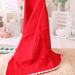 Woonie Machine Made Color Block Blanket - Red-image-13
