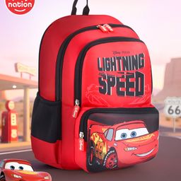 Play Nation Disney School Backpack with Water Resistance & Pixar Cars Print Red - Height 16 Inches-image-40