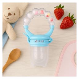 AEREX BPA Free Silicone Food Nibbler with Mesh Nipple for Fruit and Veggies with Rattle Handle for Baby (White)-10