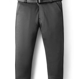 Rikidoos Cotton Lycra Woven Textured Pant With Belt - Black-picture-41