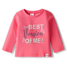 Ollypop Sinker Knit Full Sleeves T-Shirt With Best Version Of Me Text Print - Dark Print-image-82