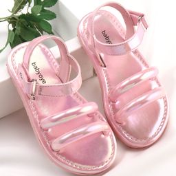 Babyoye Sandals with Velcro Closure Solid Colour - Pink-picture-13