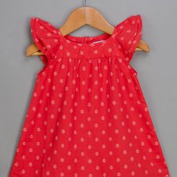 YOUNG BIRDS Polka Dot Print A-Line Dress-15