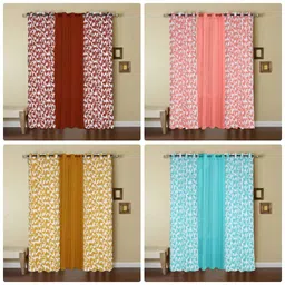 Dekor World Multicoloured Set of 3 Long Door Curtain image 3