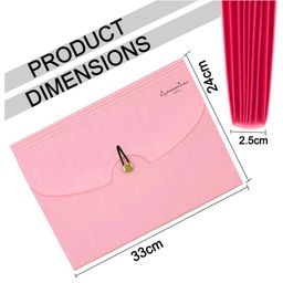 Storite 7 Pocket Expanding File Folder, Accordion File Organizer with Labels, Letter Size Folders for Documents, Portable Filing Folder for School Home Office - Pink image 2