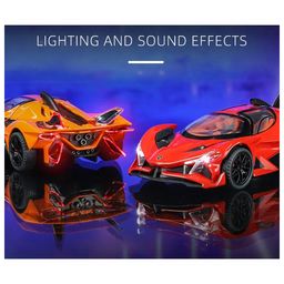 ADKD 1:32 Scale Die Cast Apollo Helios EVO Sports Car Model Metal Car with Openable Doors & Pull Back with Sound and Light - (Colour May Vary/ Random Color) image 4