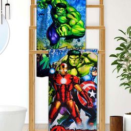 Athom Living Red & Blue 2 Printed Cotton 350 GSM Bath Towel-image-34