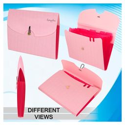 Storite 7 Pocket Expanding File Folder, Accordion File Organizer with Labels, Letter Size Folders for Documents, Portable Filing Folder for School Home Office - Pink image 5