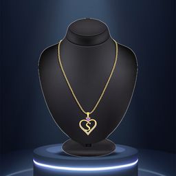 Lila Unisex Stainless Steel Gold-Plated Cubic Zirconia Studded Alphabet S Pendant & Chain-image-45