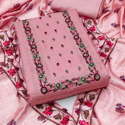 SHADOW & SAINING Floral Embroidered Sequinned Parampara Silk Unstitched Dress Material-image-93