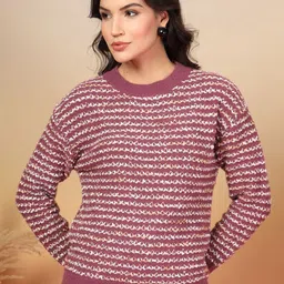 Thirty Threads Women Striped Woollen Pullover-picture-20