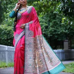 Anouk Warli Printed Tussar Saree-picture-4