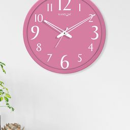RANDOM Pink & White Display Font Round Shaped Wall Clock image 1