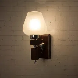 Fos Lighting Brown Martin Wood Goblet Glass Single Wall Light (Bulb not included) - Set of 1-image-55