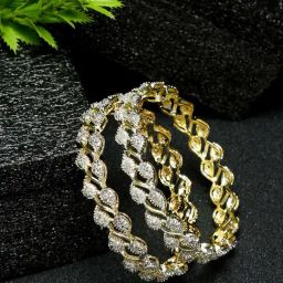 YouBella Gold Plated & American Diamond Stylish Traditional Bangle Set-image-73