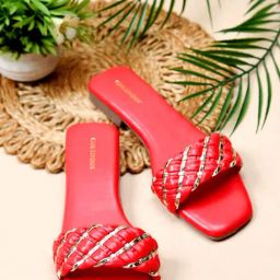 Clog London Women's Red Casual Sandals-57